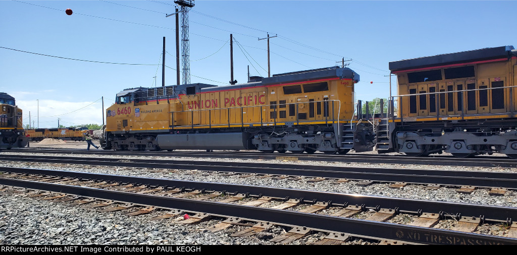 UP 6460 Rolls from Main 1 crossing over into The UP east Ogden Yard.  